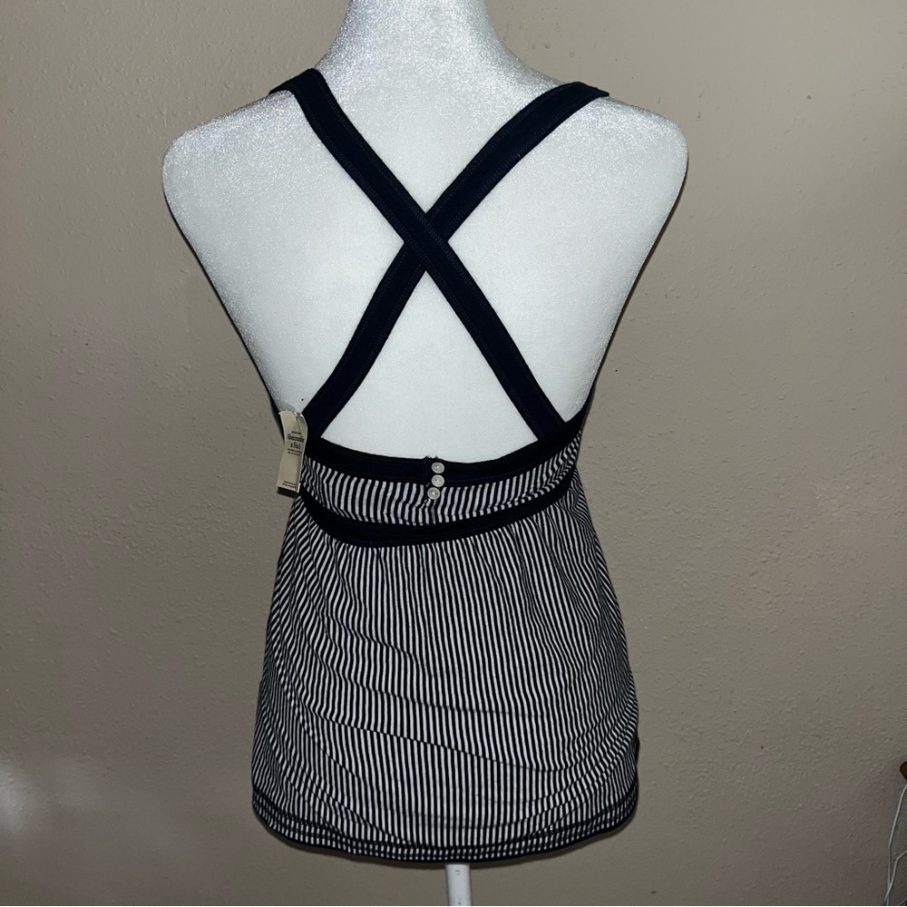 Vintage Y2K Abercrombie & Fitch 2000s Pinstriped Babydoll Tank Top - Picture 10 of 12